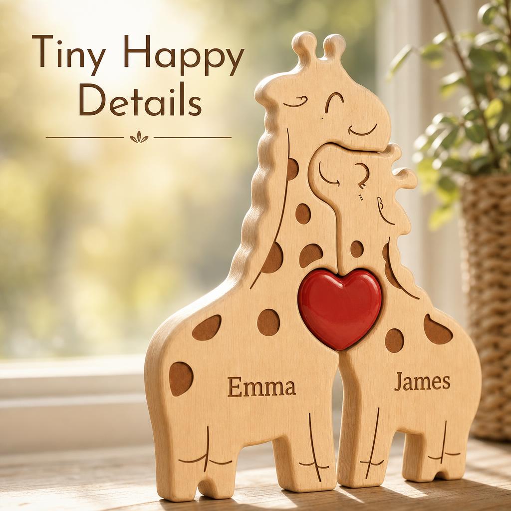GiraffeHug™ Wooden Family Puzzle body image 3