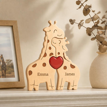 GiraffeHug™ Wooden Family Puzzle carousel image 1