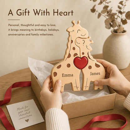 GiraffeHug™ Wooden Family Puzzle carousel image 4