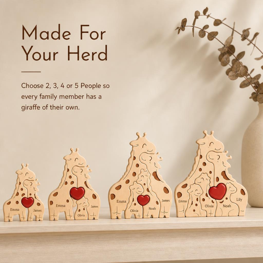 GiraffeHug™ Wooden Family Puzzle carousel image 5