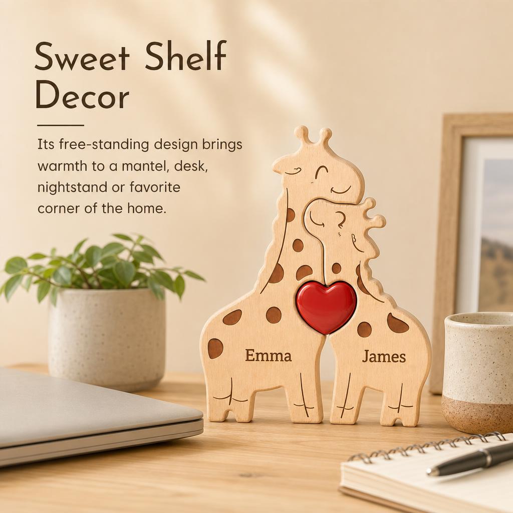 GiraffeHug™ Wooden Family Puzzle carousel image 6