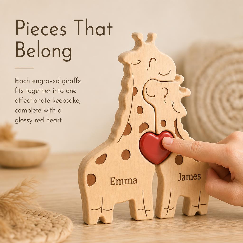 GiraffeHug™ Wooden Family Puzzle carousel image 7