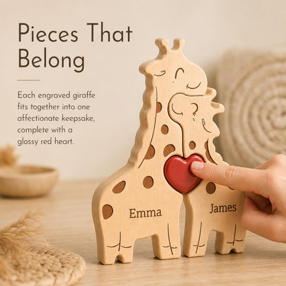 GiraffeHug™ Wooden Family Puzzle carousel image 7