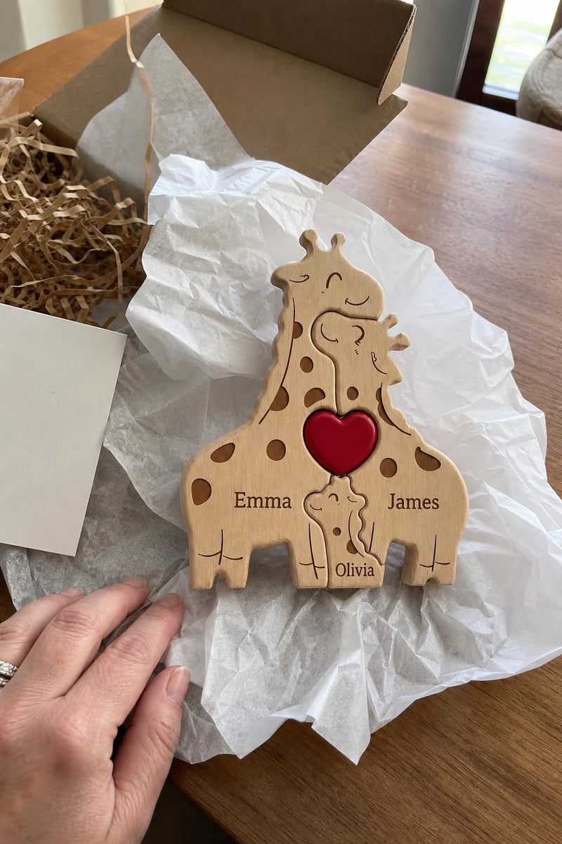GiraffeHug™ Wooden Family Puzzle lifestyle image 3
