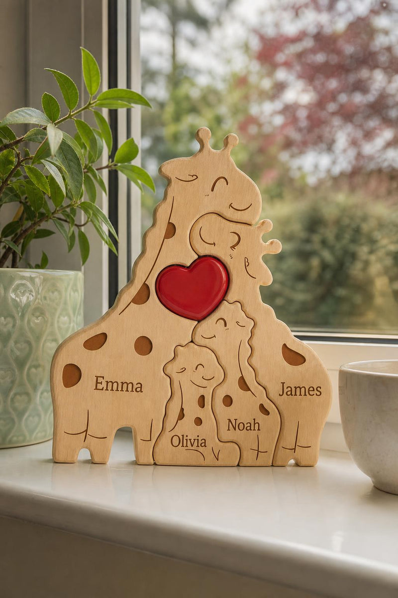 GiraffeHug™ Wooden Family Puzzle lifestyle image 4