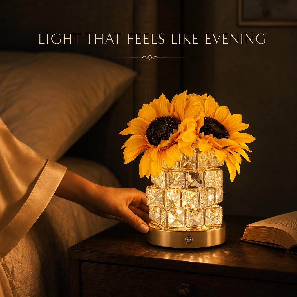 GoldenBloom™ Sunflower Crystal Lamp body image 1