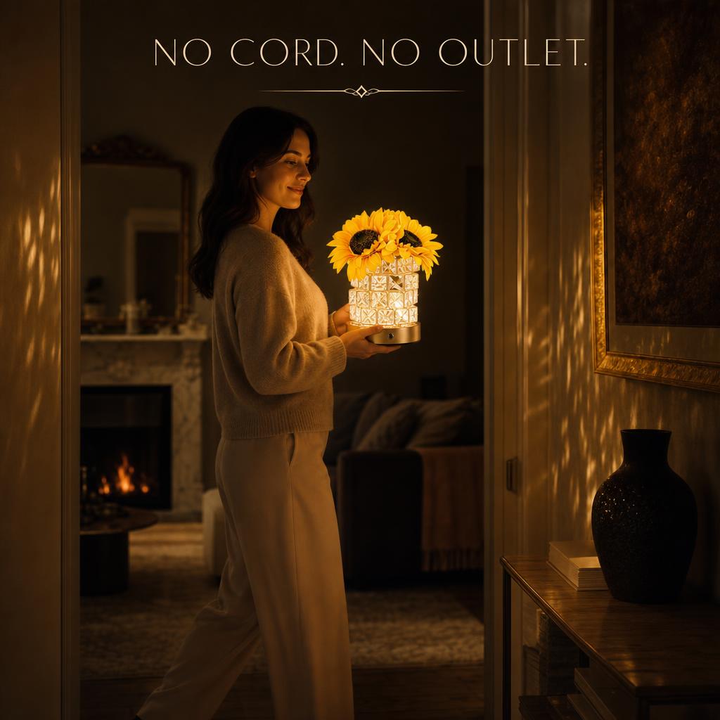GoldenBloom™ Sunflower Crystal Lamp body image 2