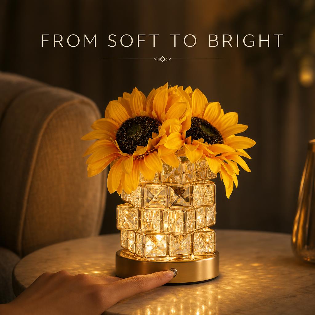 GoldenBloom™ Sunflower Crystal Lamp body image 3