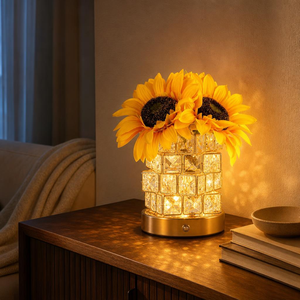 GoldenBloom™ Sunflower Crystal Lamp carousel image 1