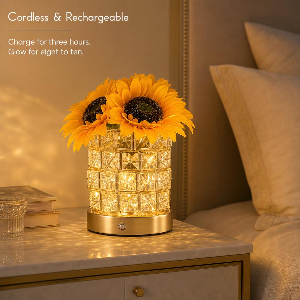 GoldenBloom™ Sunflower Crystal Lamp carousel image 2