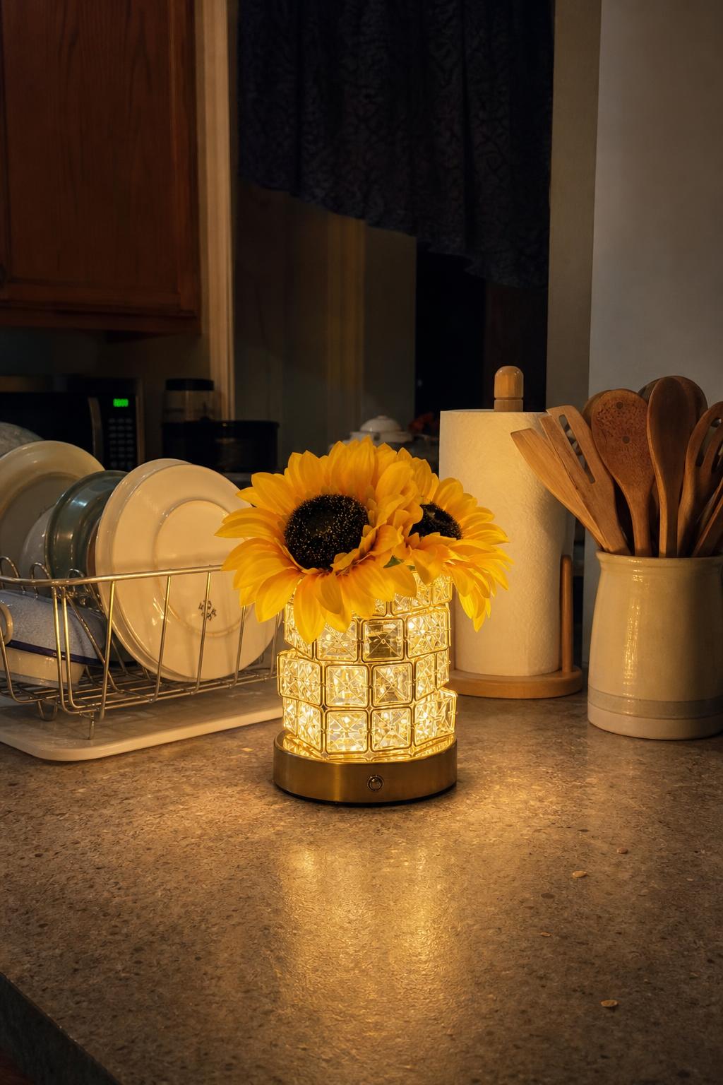 GoldenBloom™ Sunflower Crystal Lamp lifestyle image 2
