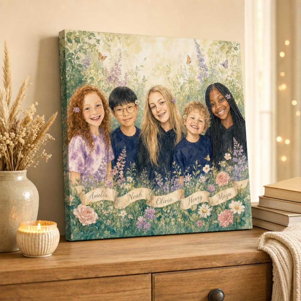 Grandma's Garden Personalized Canvas carousel image 1