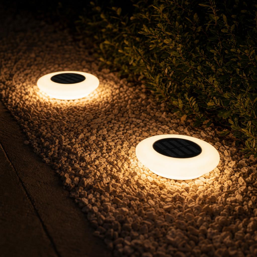 GroundGlow™ Solar Disk Lights carousel image 1