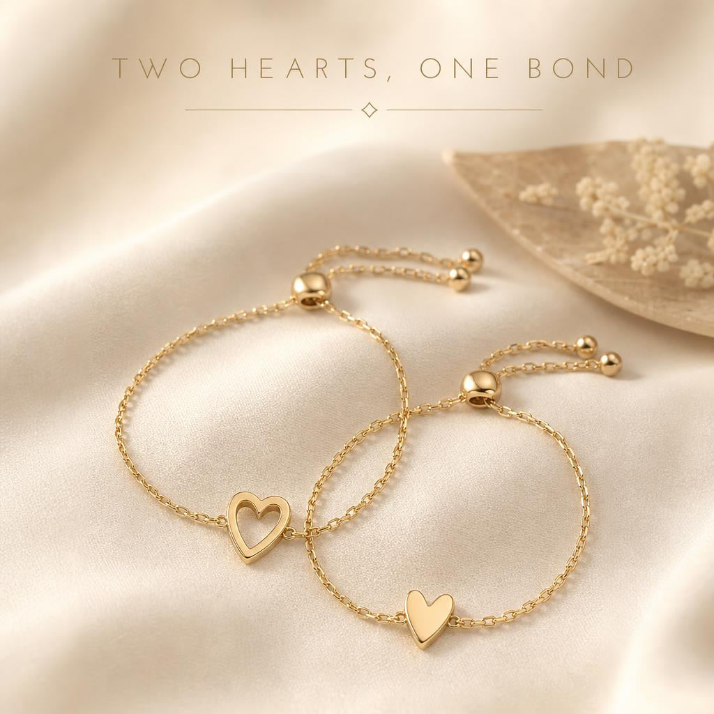 HeartLink™ Matching Heart Bracelet Set — One for You, One for Them body image 1
