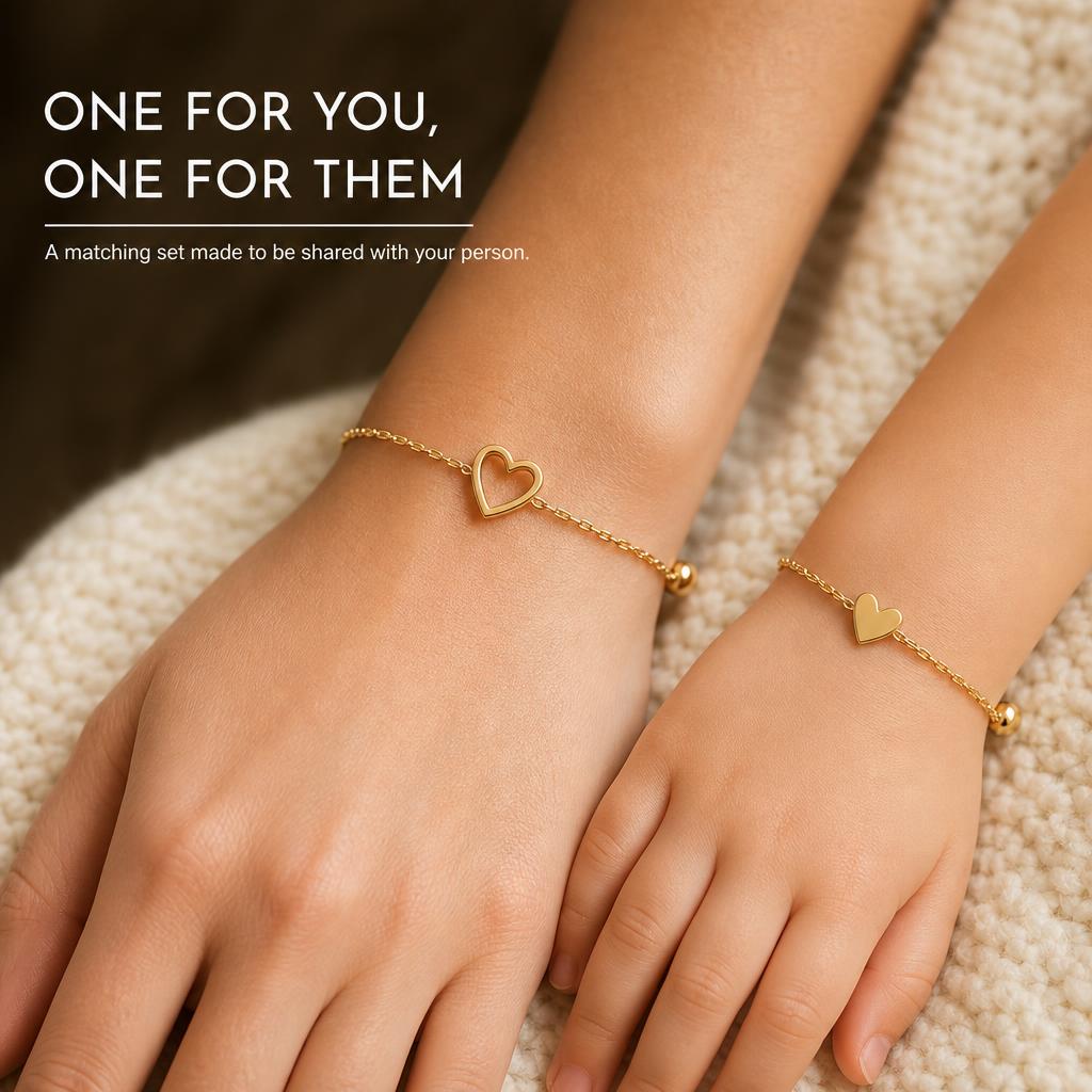 HeartLink™ Matching Heart Bracelet Set — One for You, One for Them carousel image 2