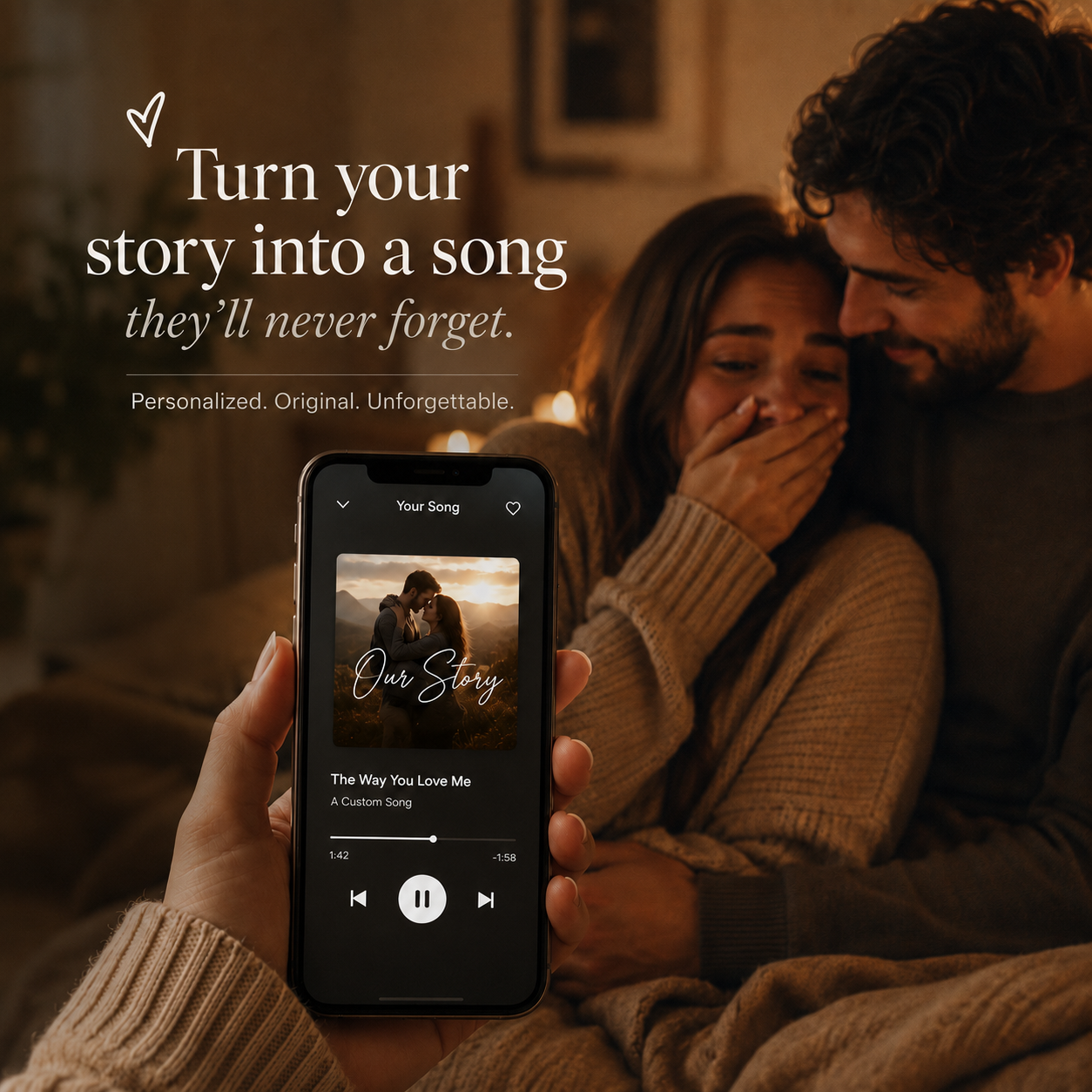 Turn your story into a song — a gift they'll never forget