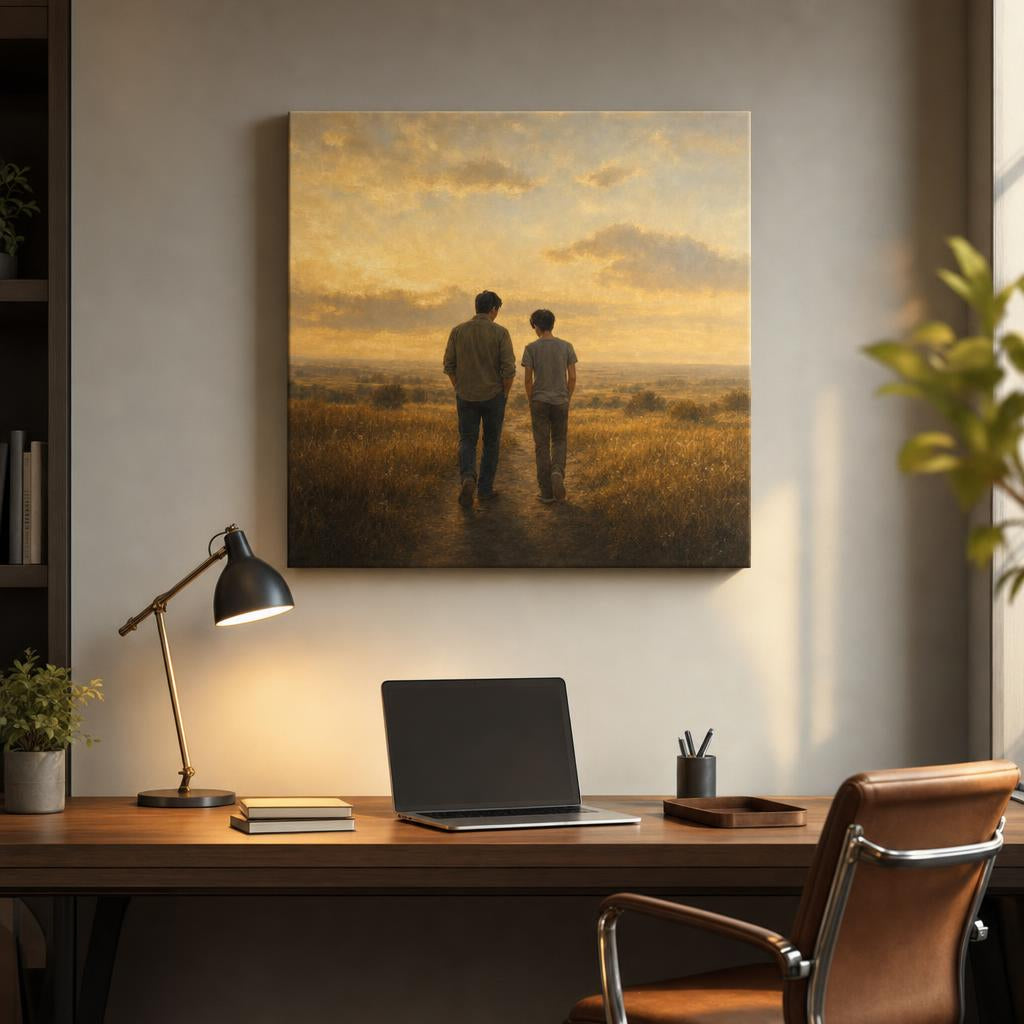 To My Son canvas in a home office