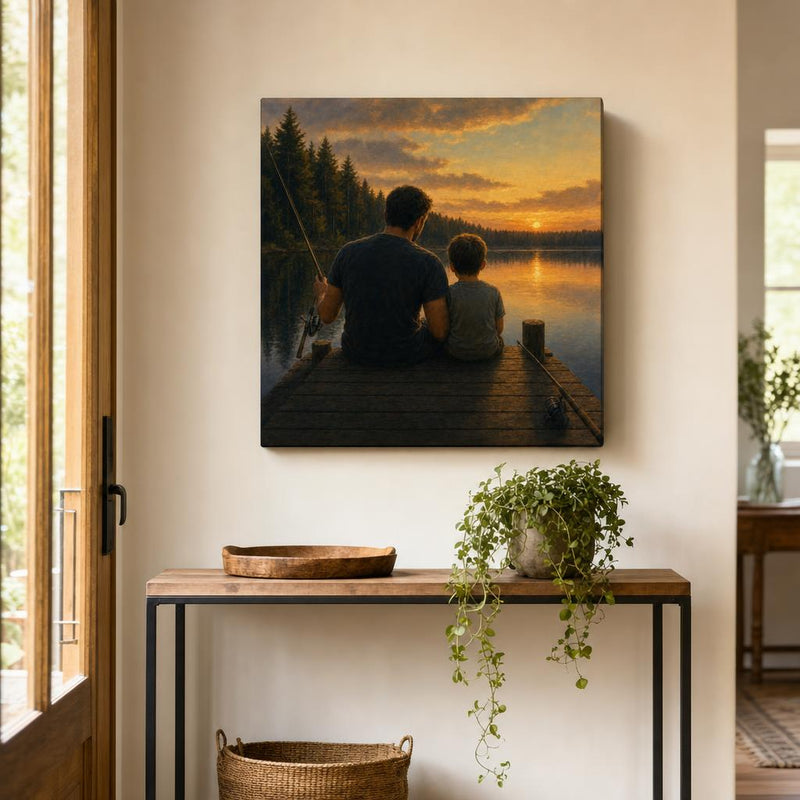 To My Son canvas in an entryway