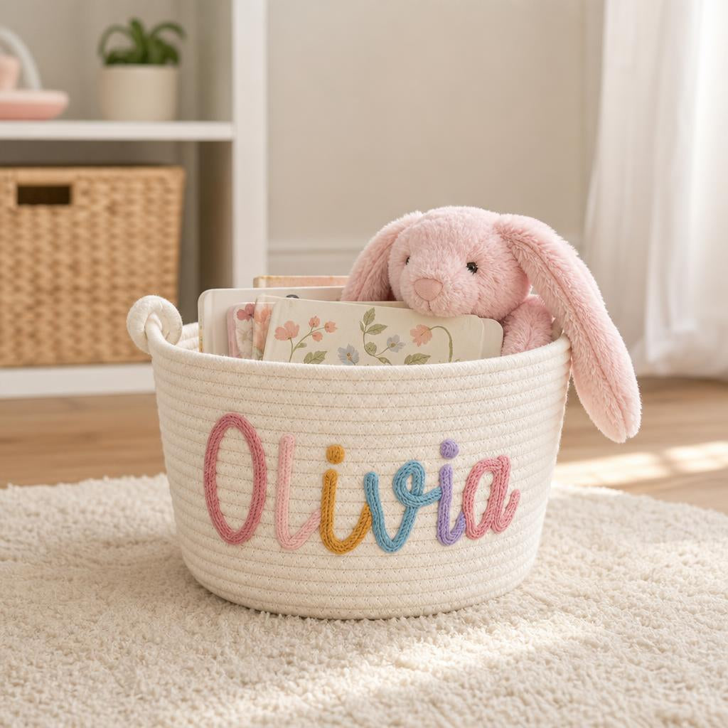 LittleNest™ Personalized Storage Basket carousel image 1