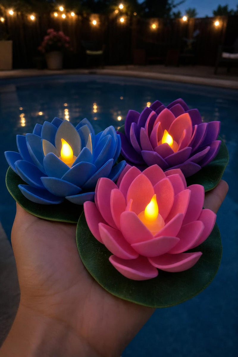 LotusGlow™ Floating Lotus Lights lifestyle image 1