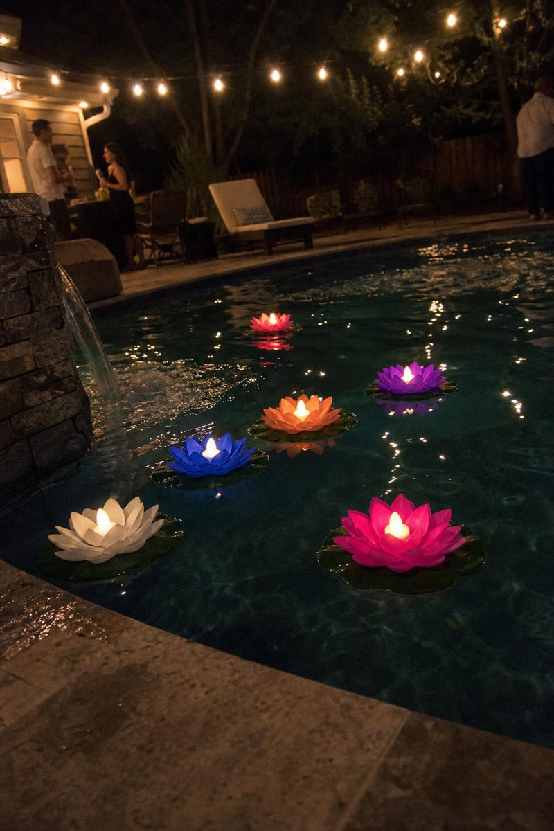LotusGlow™ Floating Lotus Lights lifestyle image 2