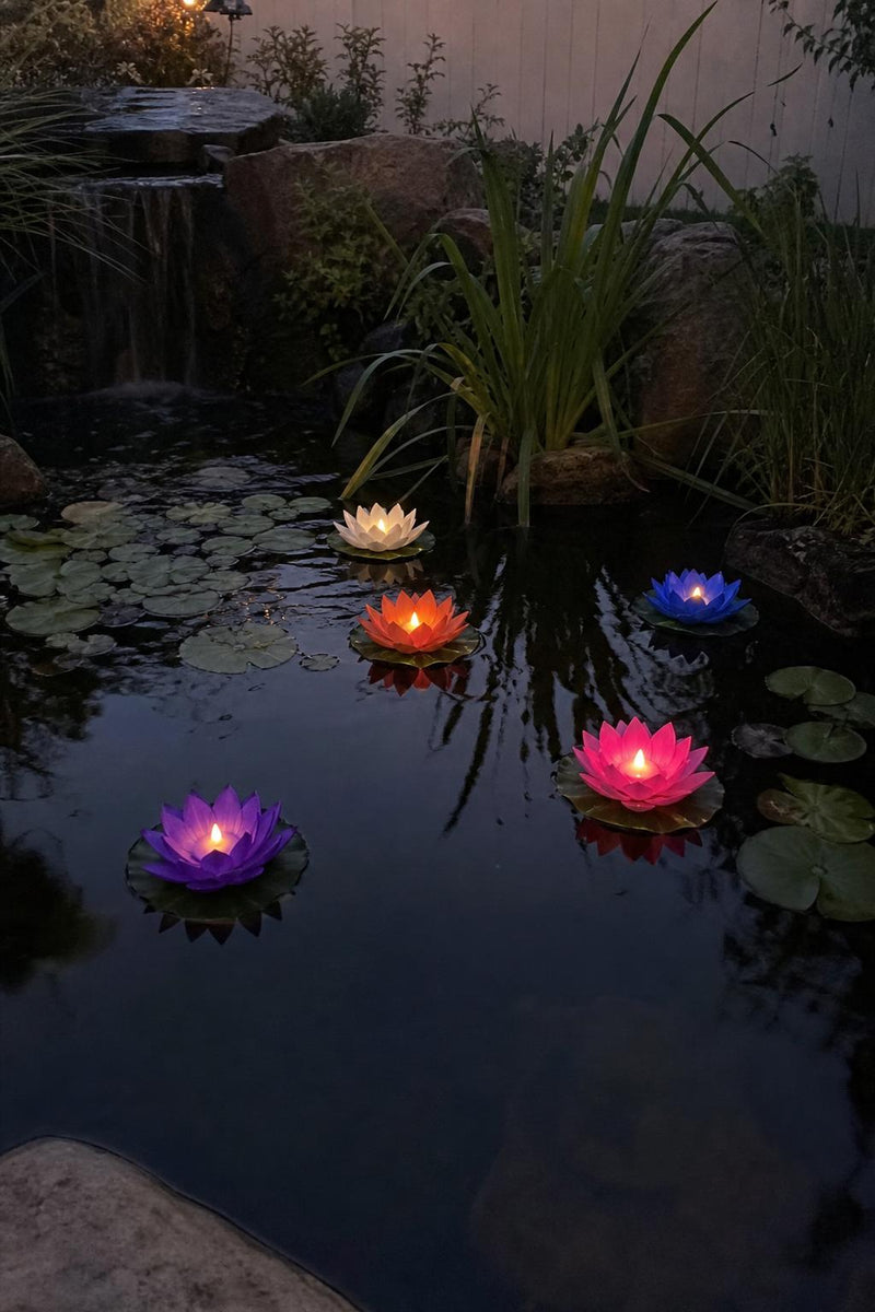 LotusGlow™ Floating Lotus Lights lifestyle image 3