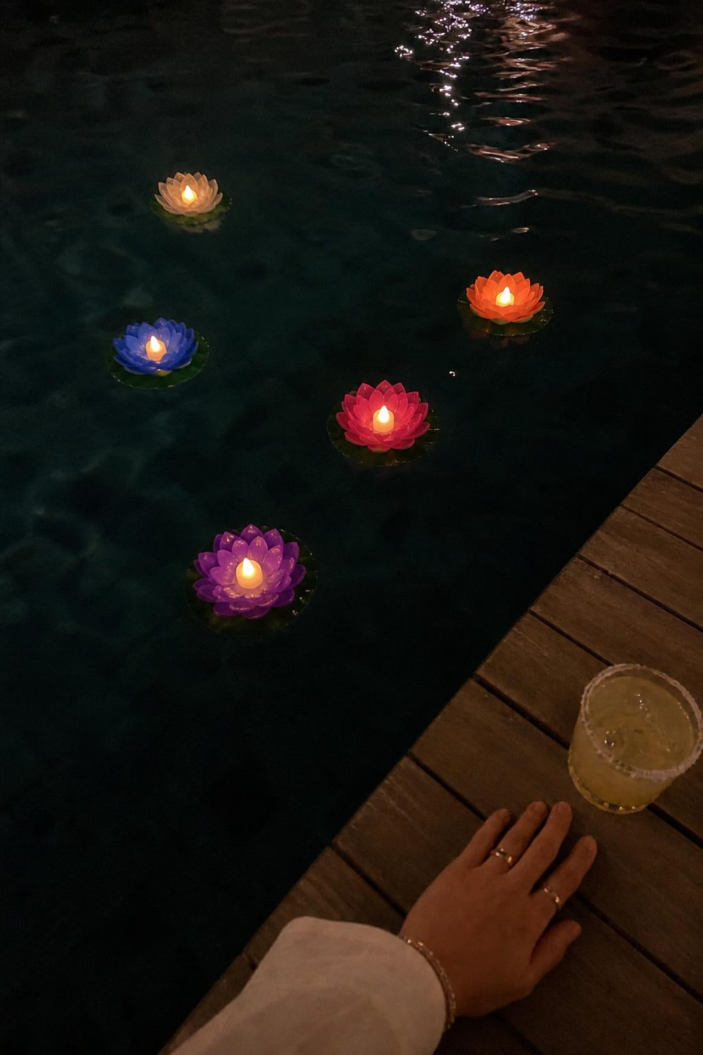 LotusGlow™ Floating Lotus Lights lifestyle image 5
