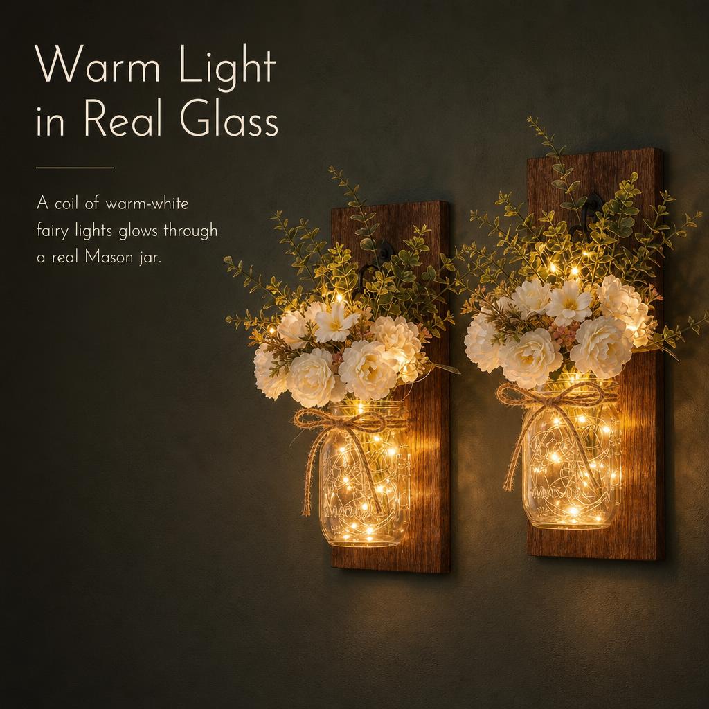 TimberJar™ Mason Jar Wall Sconce carousel image 2