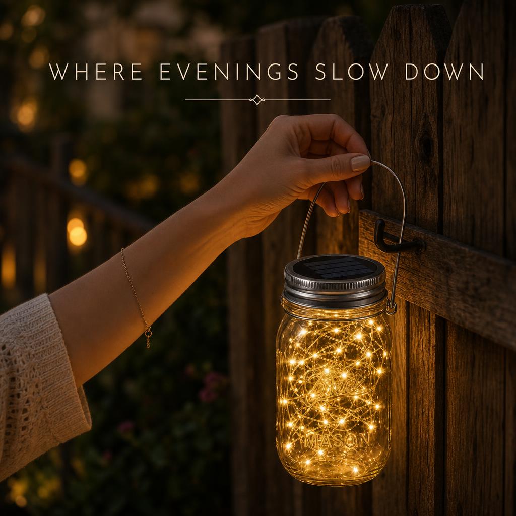 MasonGlow™ Solar Mason Jar Lights body image 1