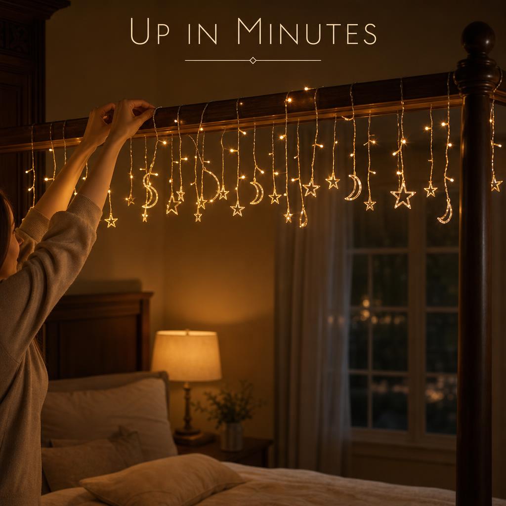 MoonGlow™ Curtain String Lights body image 2