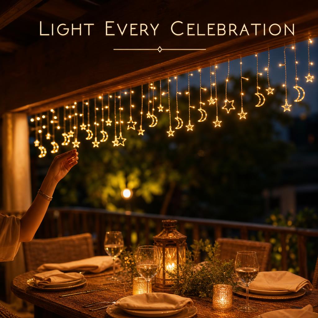 MoonGlow™ Curtain String Lights body image 3