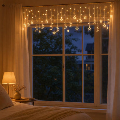 MoonGlow™ Curtain String Lights carousel image 1