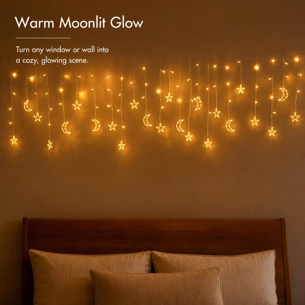 MoonGlow™ Curtain String Lights carousel image 2