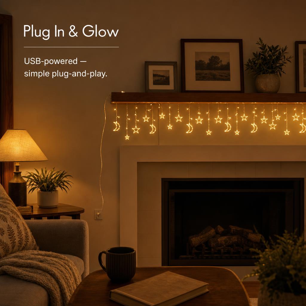 MoonGlow™ Curtain String Lights carousel image 5
