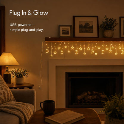 MoonGlow™ Curtain String Lights carousel image 5