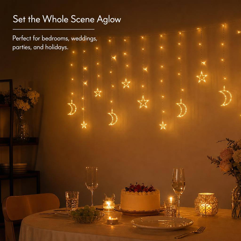 MoonGlow™ Curtain String Lights carousel image 6