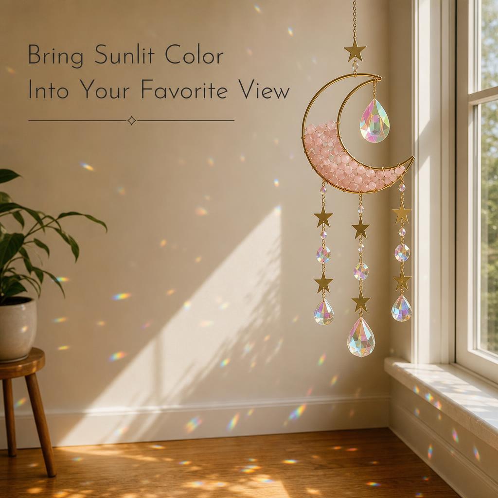 MoonPrism™ Crescent Moon Crystal Suncatcher body image 1