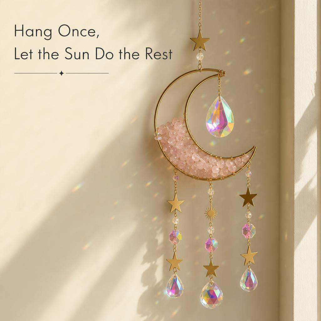 MoonPrism™ Crescent Moon Crystal Suncatcher body image 2