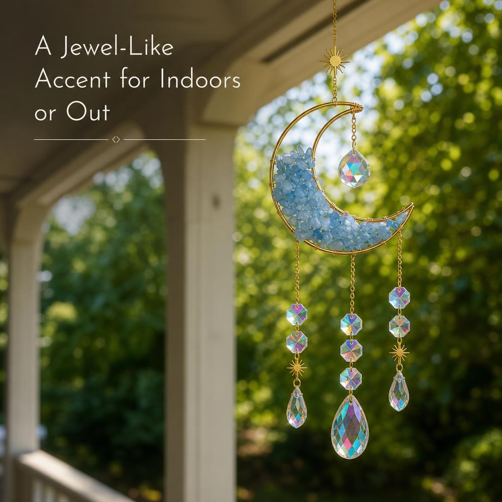 MoonPrism™ Crescent Moon Crystal Suncatcher body image 3