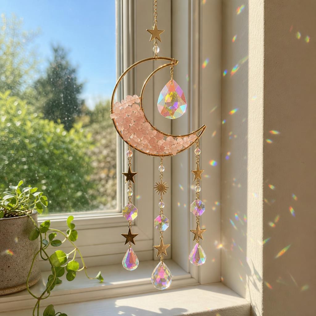 MoonPrism™ Crescent Moon Crystal Suncatcher carousel image 1