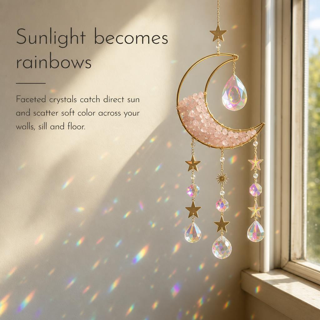 MoonPrism™ Crescent Moon Crystal Suncatcher carousel image 4