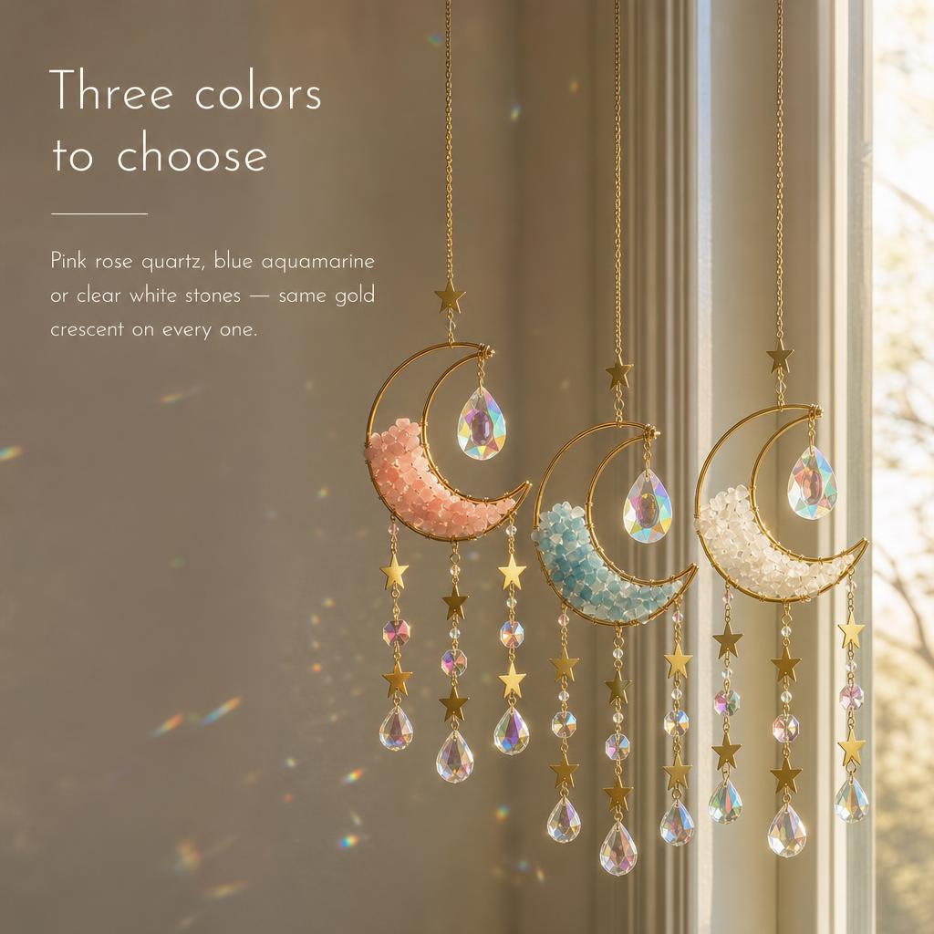 MoonPrism™ Crescent Moon Crystal Suncatcher carousel image 6
