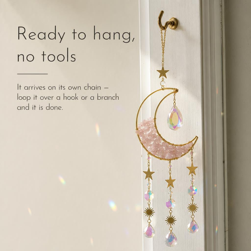 MoonPrism™ Crescent Moon Crystal Suncatcher carousel image 7