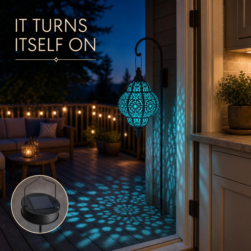 MosaicGlow™ Solar Hanging Lantern body image 3