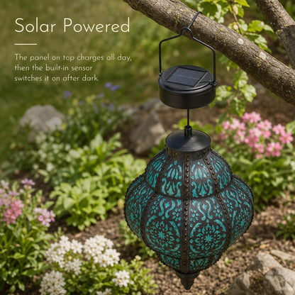 MosaicGlow™ Solar Hanging Lantern carousel image 2
