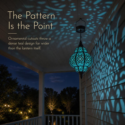 MosaicGlow™ Solar Hanging Lantern carousel image 3