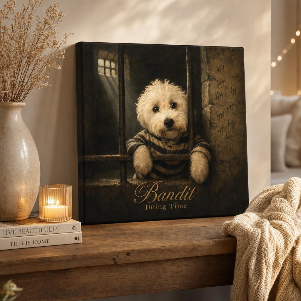 Most Wanted — Personalized Pet Mugshot Canvas carousel image 2