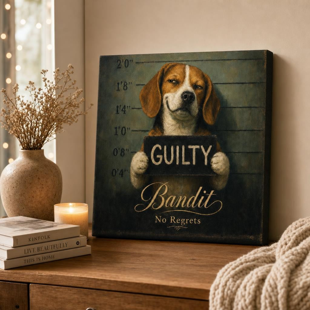 Most Wanted — Personalized Pet Mugshot Canvas carousel image 1
