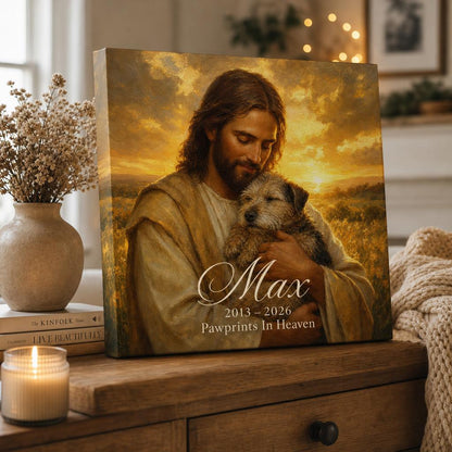 Pawprints In Heaven — Personalized Pet Canvas carousel image 1