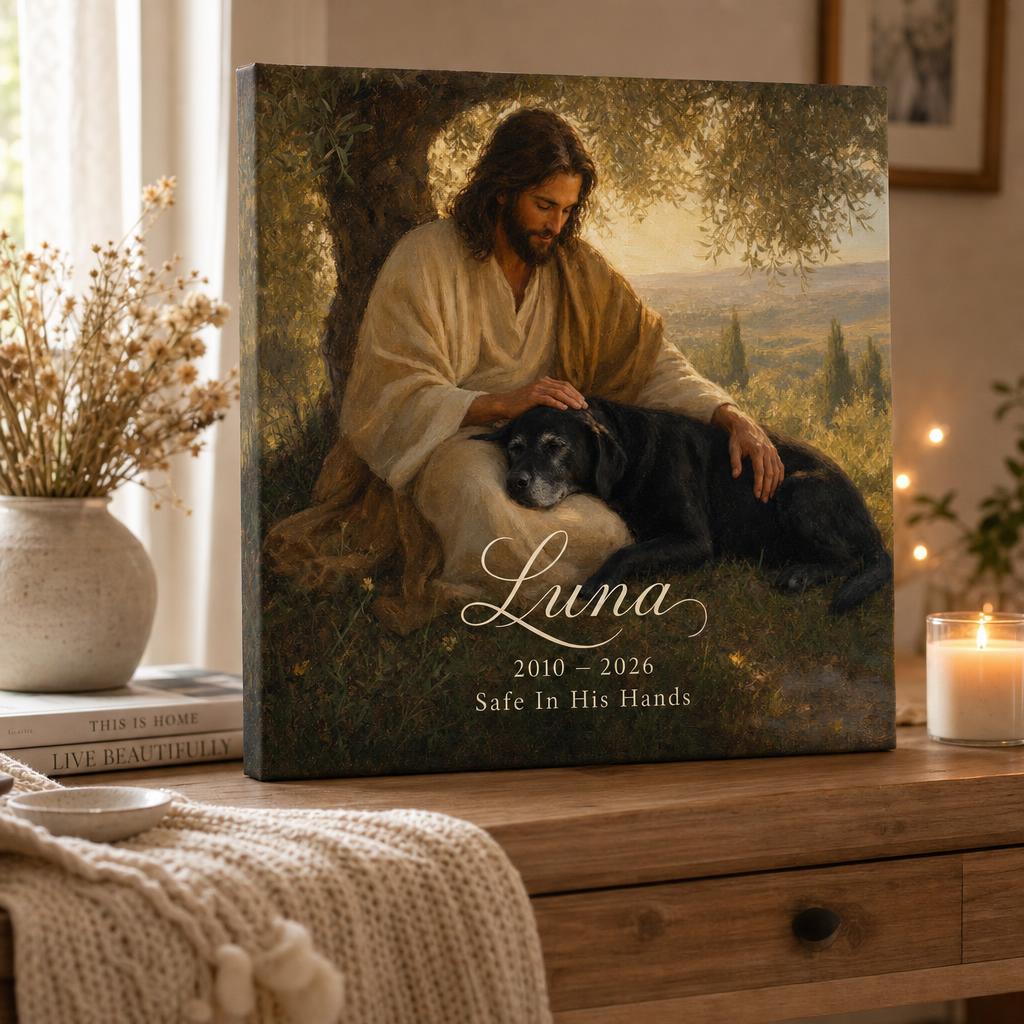Pawprints In Heaven — Personalized Pet Canvas carousel image 3